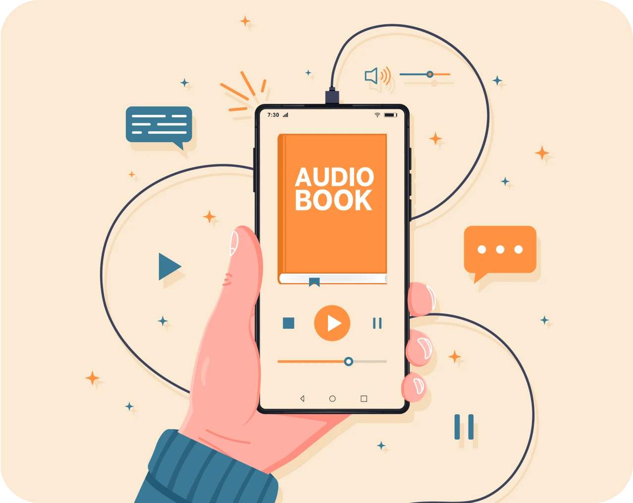 Listening to audiobook on mobile device